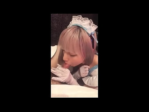 ❤️ 日本のアイドル「まゆか」、フレンチメイドのコスプレ、その1、ローションでフェラチオ、自慰行為 ❤️  at us ❌️❤